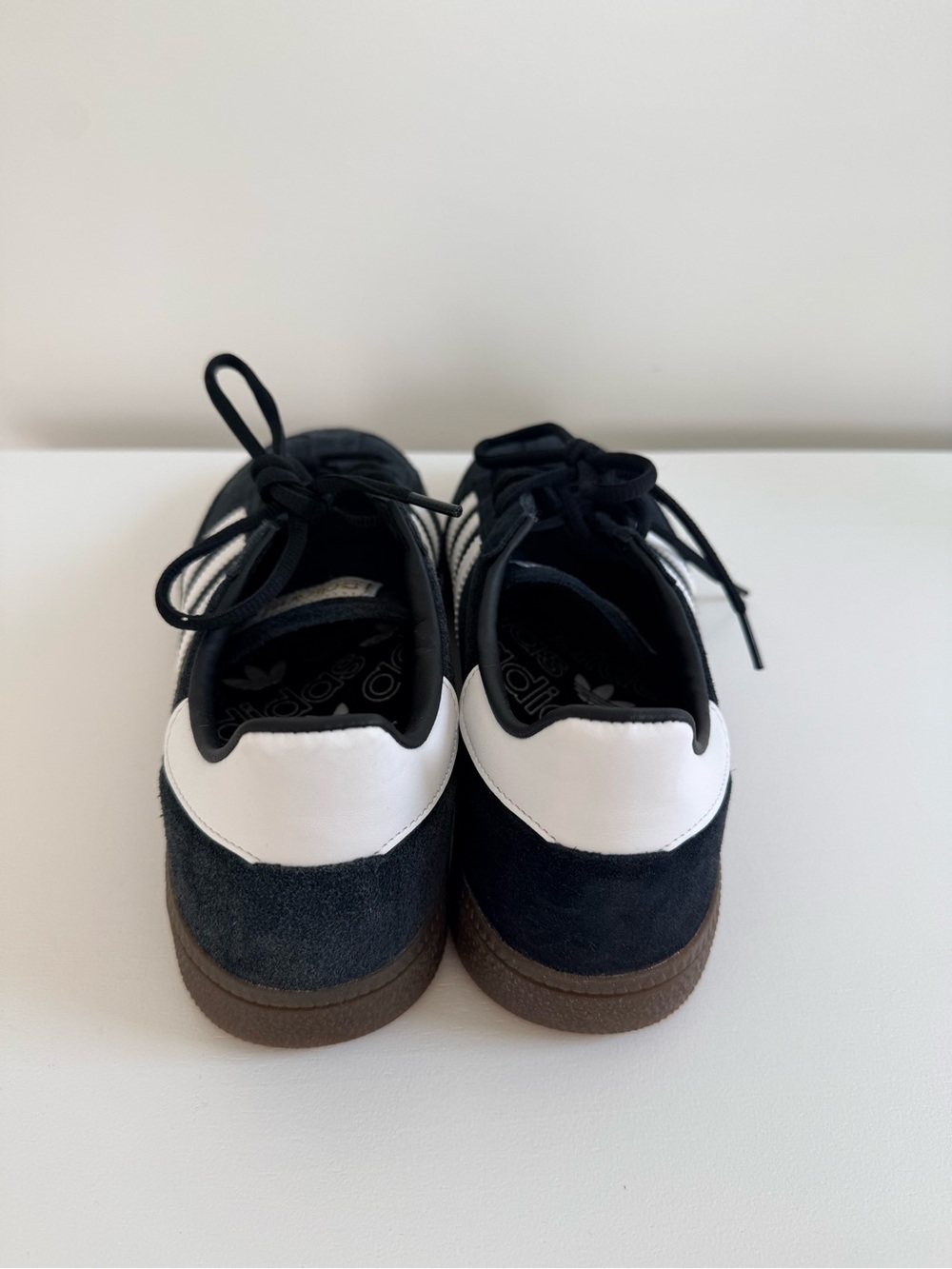New adidas Black Suede Spezial Sneakers with White Stripes Men’s Size 8.5 - Picture 4 of 8